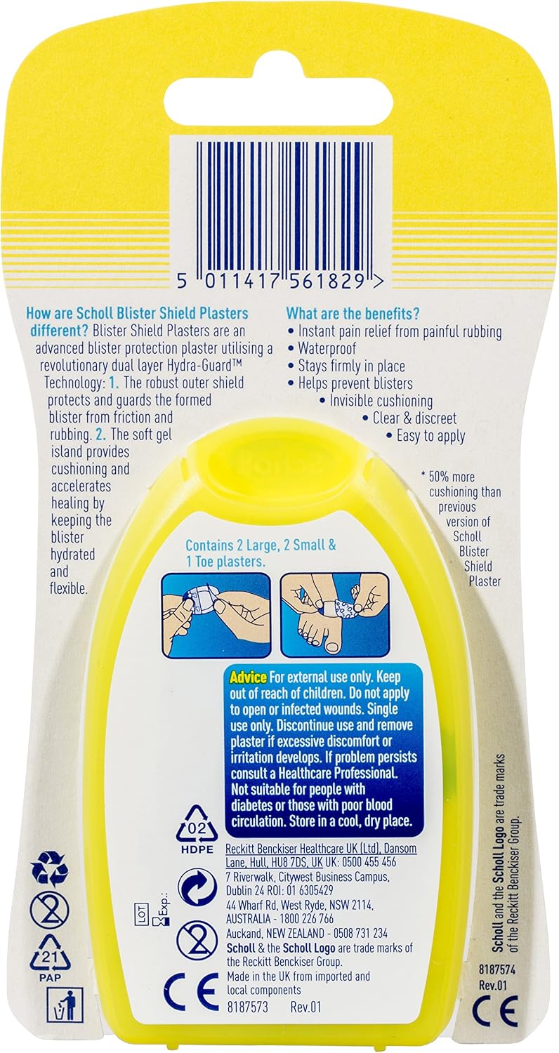 Scholl Mixed Toe Blister Shield 5 Plasters, 3 Count (Pack of 1) - Image 3
