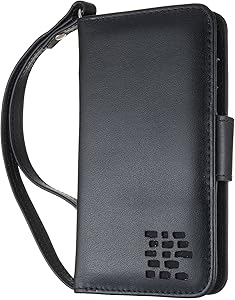 The ONLY iPhone SE Wallet Folio Case with Full Width Bill Pocket. Luxury Nappa Soft Genuine Leather All in One iPhone 5S Case with 2 Pockets, 3 Card Holder Slots. Strap. The Royale in Mars Black