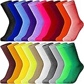 Giugu 20 Pairs Women's Solid Color Crew Socks Lightweight Dress Sock for Women Girls