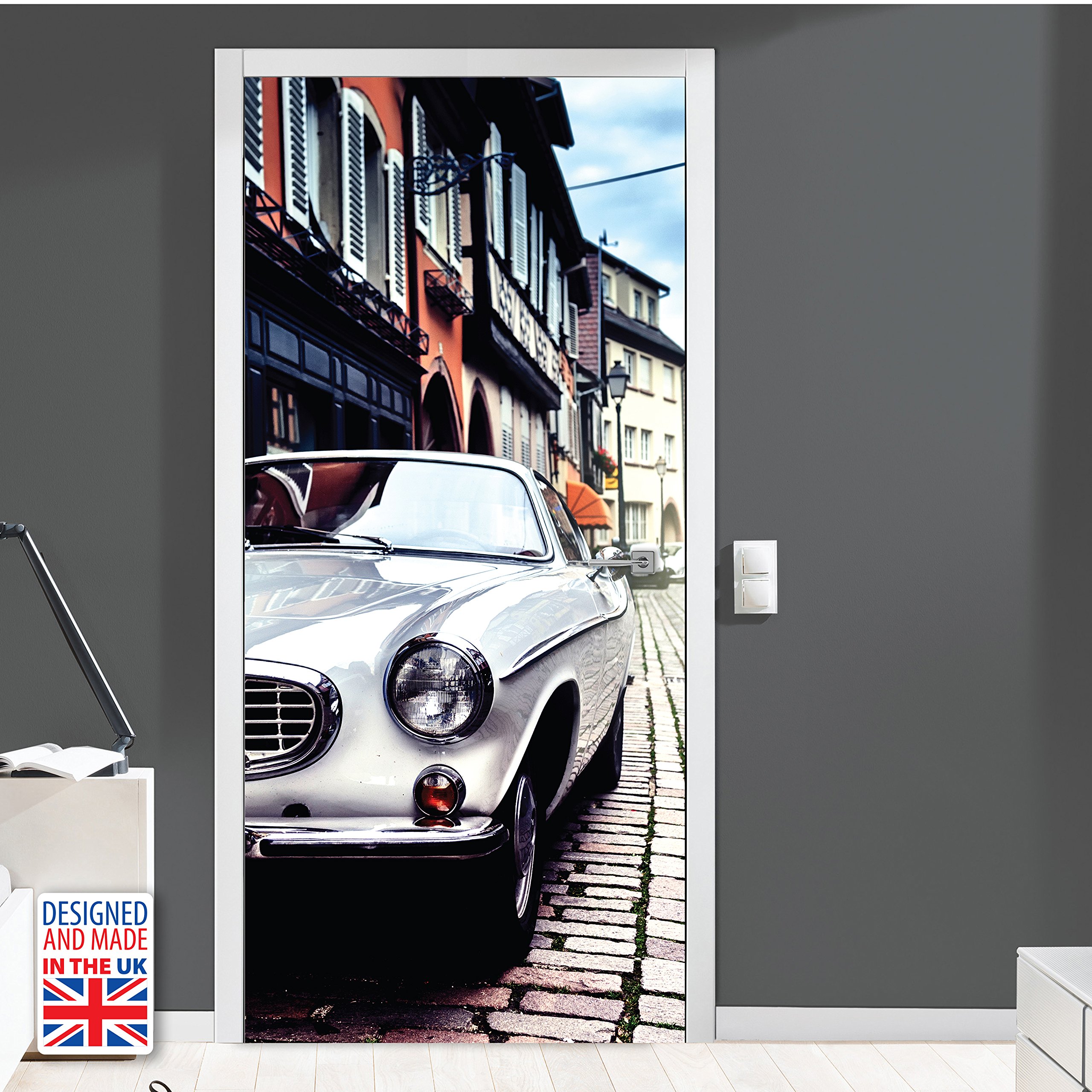 WALPLUS WD10046 Vintage Car Wall Sticker, Vinyl, Multi-Colour, 103 x 5.4 x 5.4 cm