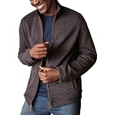 Johnston &amp; Murphy Men's Marled Sweater Full-Zip, Navy/Brown, Large