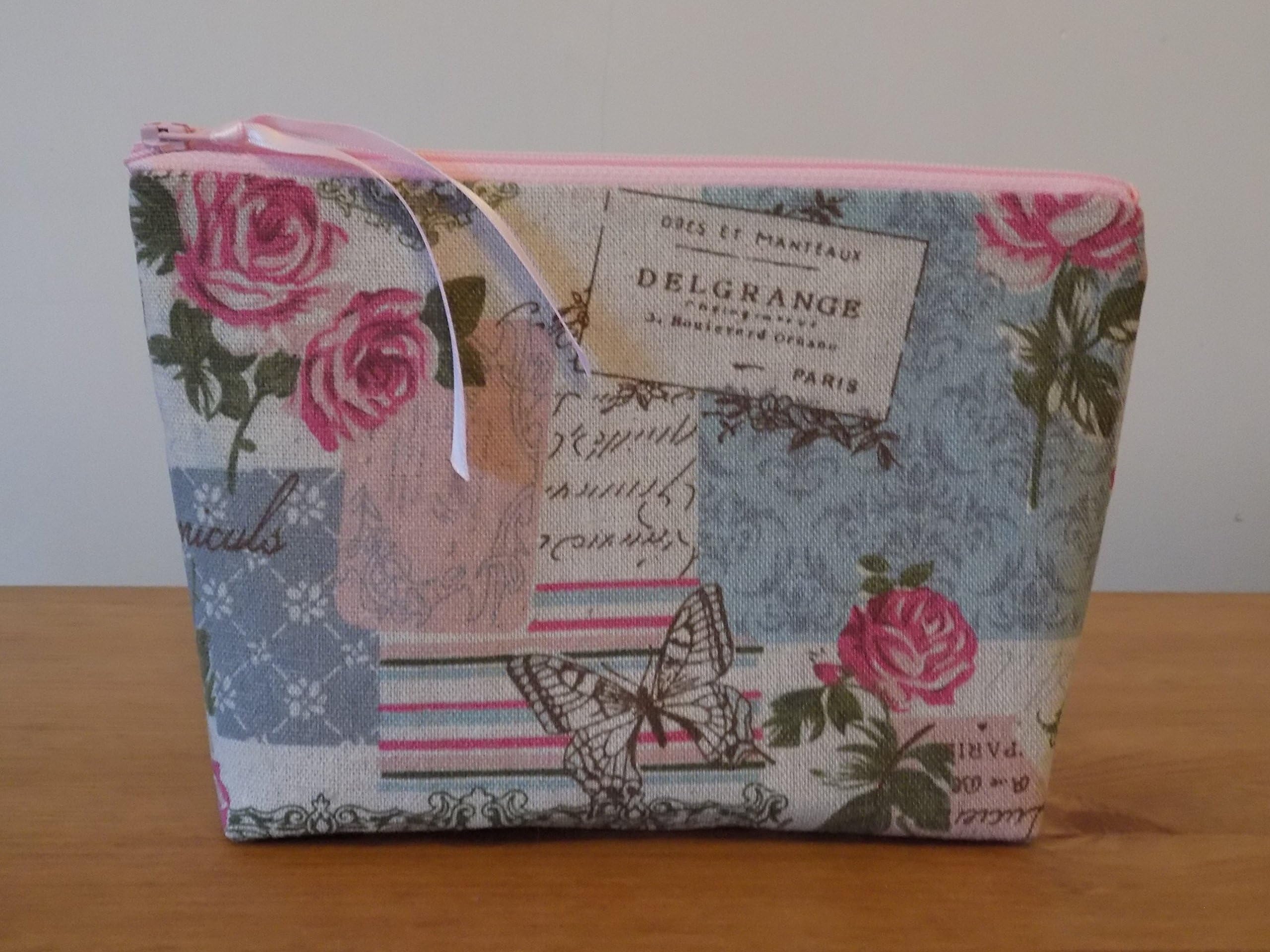 Handmade'Vintage Style' Make Up Bag, Floral Fabric Cosmetics Case, Handmade