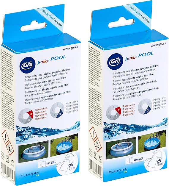 gre kkp525x2 tratamiento para piscinas infantiles sin filtro 2 x 125 ml