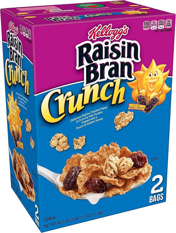 Kellogg's Raisin Bran Crunch 2 Bags Inside Cereal 43.3 Ounce Amazon.ca