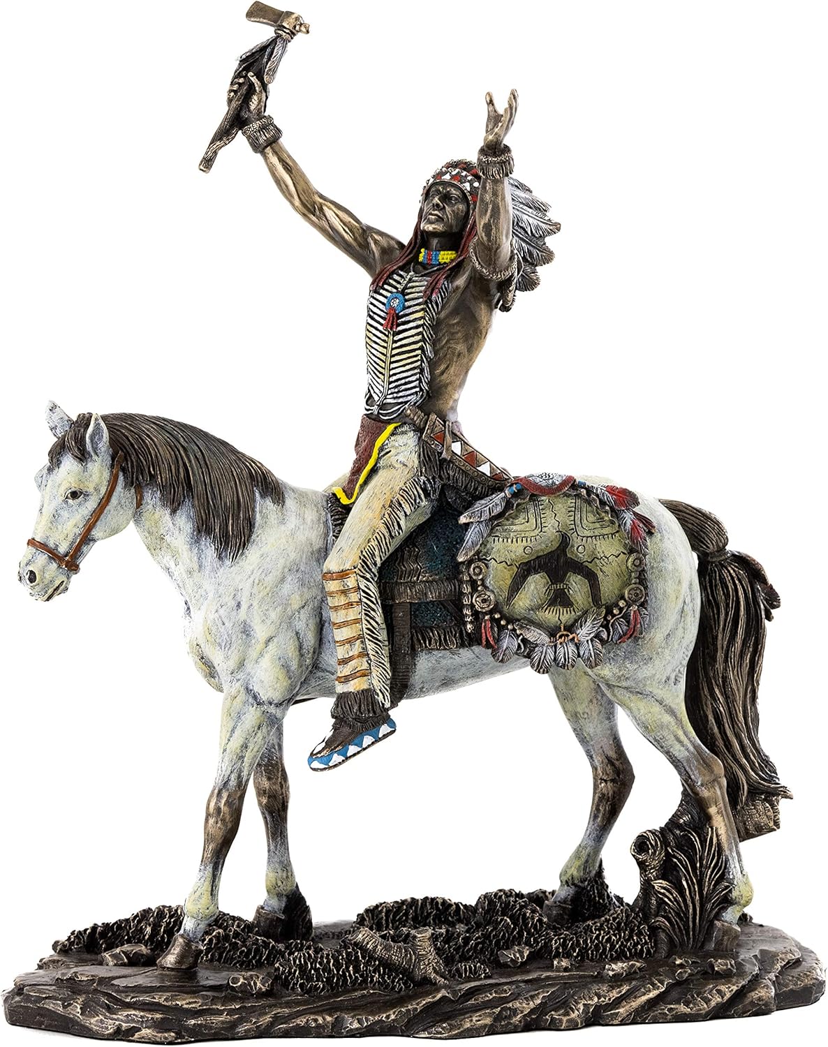Top Collection Plains Indian Riding Horse Statue Native