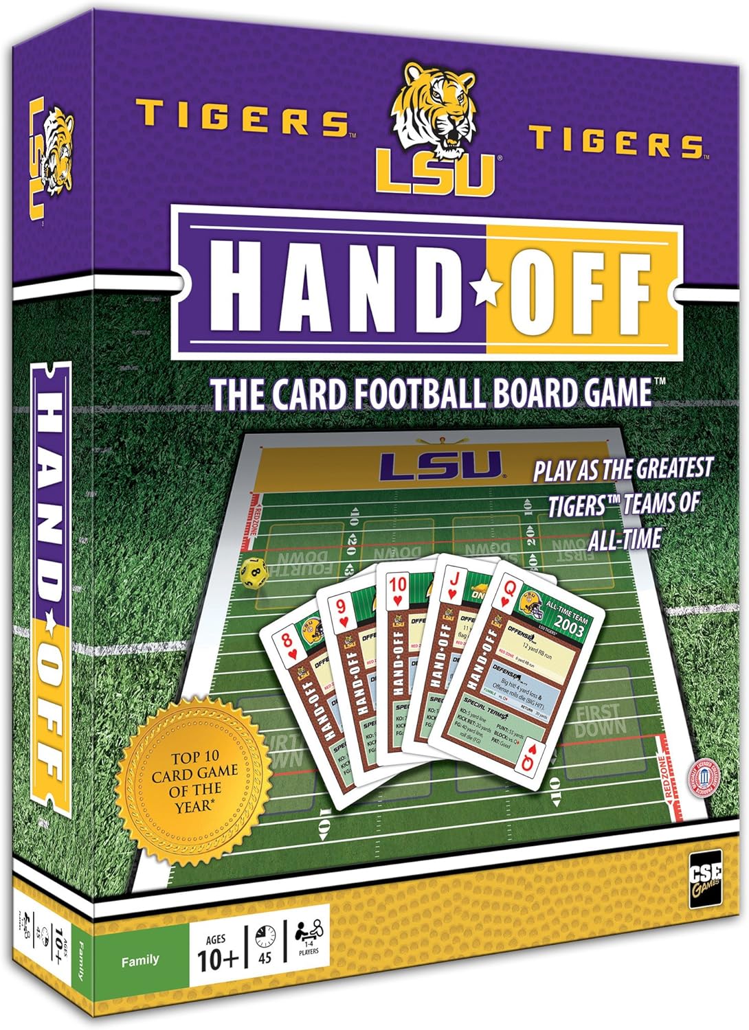 Amazon Com Lsu Tigers Hand Off The Card Football Board Game Toys Games