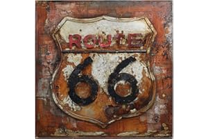 Empire Art Direct "Route 66" Mixed Media Hand Painted Iron Wall Sculpture by Primo