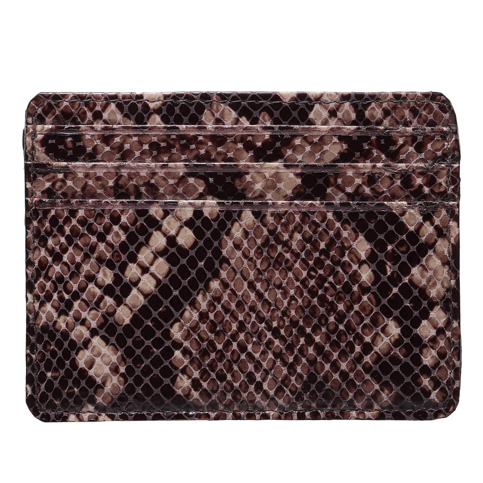 Women's Credit Card Holders, Ladies Leather Card Wallets for Women, Ladies RFID Blocking Wallet Women, Slim Card Case, Women Card Wallets, Front Pocket Wallet, Slim Minimalist Wallet -Brown Cobra