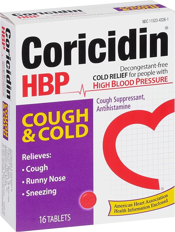 Coricidin HBP, DecongestantFree Cold Symptom Relief for