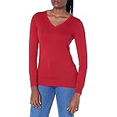Amazon Essentials Women's Regular-Fit Lightweight Long-Sleeve V-Neck Sweater (Available in Plus Size)