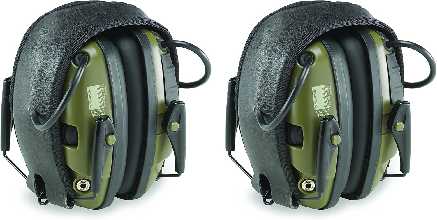 Howard Leight by Honeywell R-01526-PK2 2-Pack Impact Sport Sound Amplification Electronic Earmuff, Classic Green (R-01526-PK2), Classic Green,Green 2-pack: Home Improvement