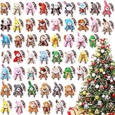 Skylety 50 Pcs Mini Stuffed Animals Bulk Cute Safari Jungle Small Plush Doll Toy Set Tiny Plush Keychain Decoration for Easter Party Favor Gift Carnival Classroom Prize(Assorted Animals,Vivid Color)
