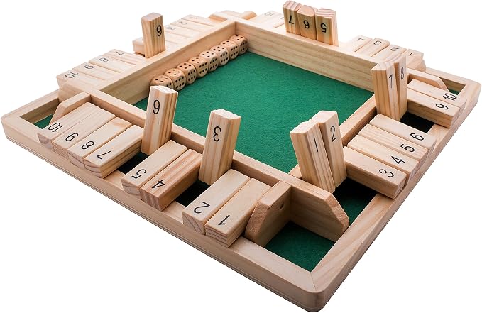Amazon GrowUpSmart 4 Way Shut The Box Dice Game 2 4 Players For 