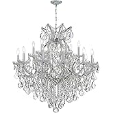 Crystorama Maria Theresa 19 Light Clear Italian Crystal Polished Chrome Chandelier
