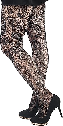 meia calça preta rendada