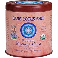 Blue Lotus Chai - Rooibos Flavor Masala Chai - Makes 65 Cups - 2 Ounce Masala Spiced Chai Powder with Organic Spices - Instan