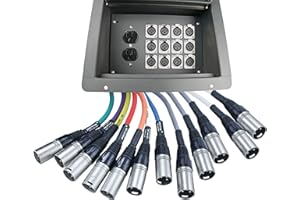 Advance MCS Electronics Pro Audio Stage Recessed Floor Box with 110v Electric and XLR Connections (12 XLR, Pre Wired)