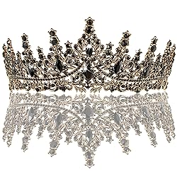 Black Crown for Women, Gothic Crystal Princess