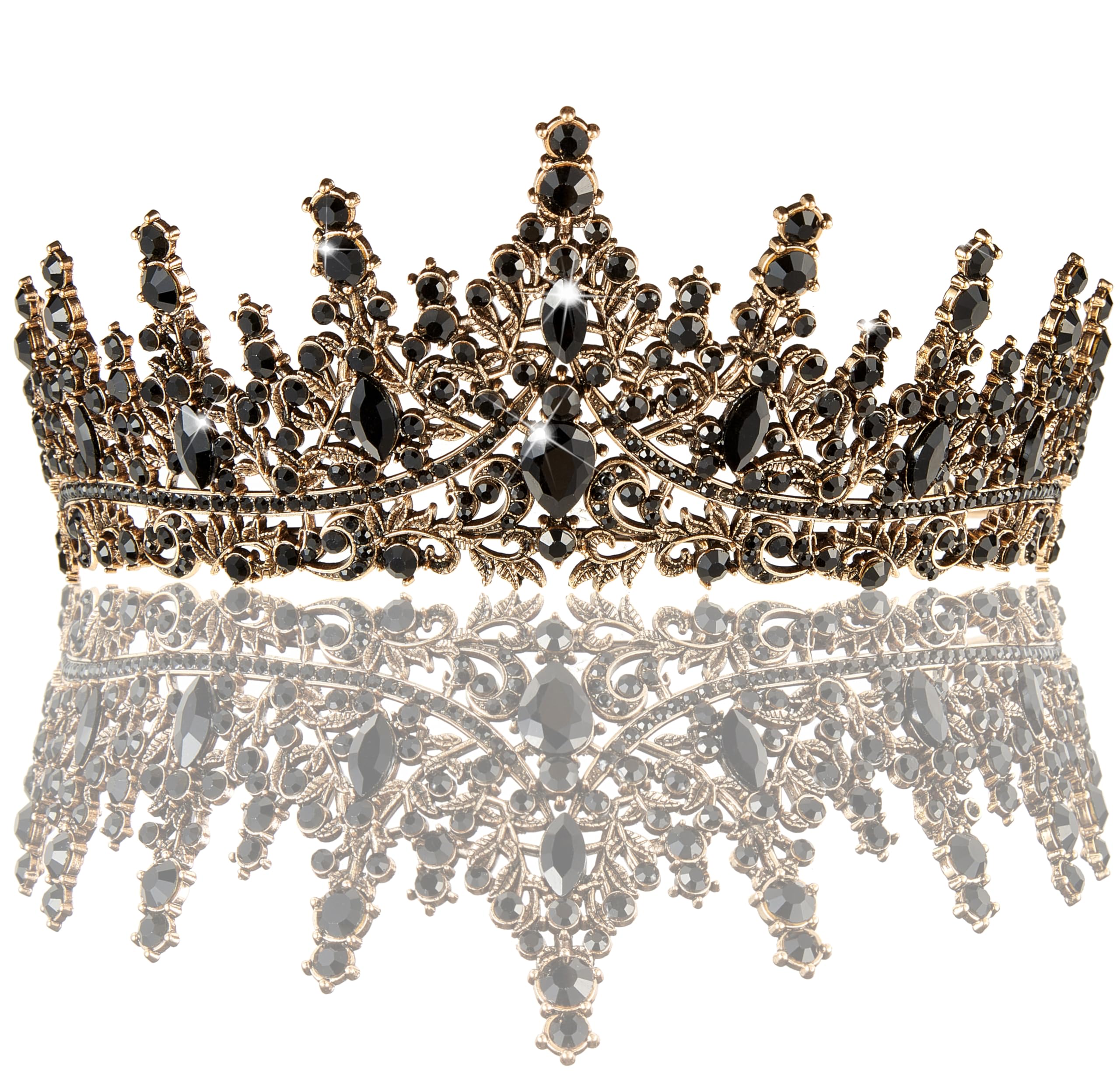 Black Crown for Women, Gothic Crystal Princess