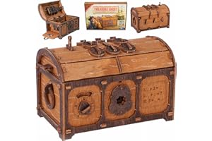 WOODEN.CITY Treasure Chest Puzzle Box for Adults – 3D Wooden Puzzles Mystery Box Brain Teaser & Escape Room Game with Secret Opening (165 Pieces, Gift Idea)