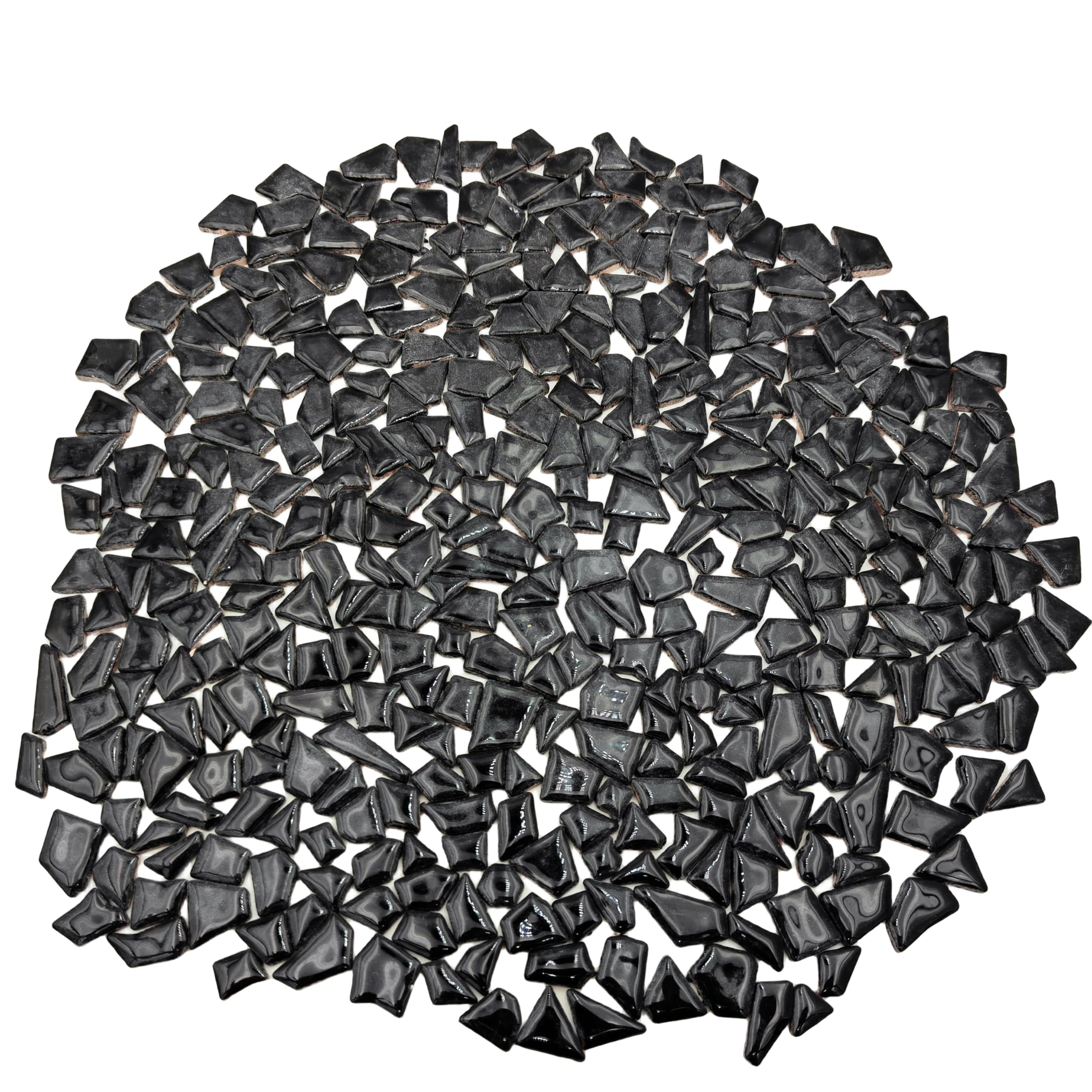 500g Irregular Ceramics Mosaic Tiles, 0.5x2 cm Small Mosaic Pieces Stones for DIY Mosaic Making Craft Hobby Arts Home Wall Decoration (Black)