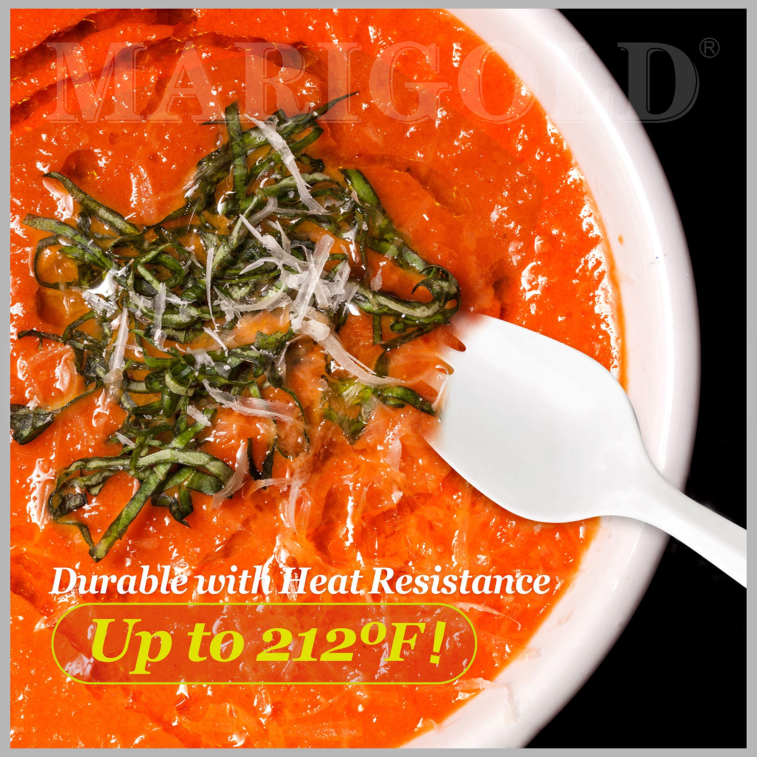 Heavy-weight Disposable Sporks 300Pk BPA-Free - MARIGOLD Recyclable cutlery, Eco-Friendly and Kid-Safe Utensils, Great for School Lunch, Picnics or Restaurant and Party Supply Spoons and Forks