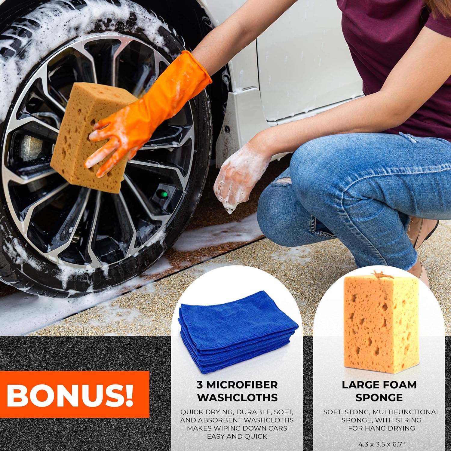 Scuddles | Foam Cannon | Foam Lance | Pressure Washer | Upgraded 2021 Model for Cars Full Kit Includes 3 Micro Fiber Towels and Sponge for Detailing Cars Or SUVS Pressure Washer Mega Set: Automotive