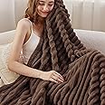 Bedsure Fondue Fudge Fleece Blanket for Couch - GentleSoft Cozy Soft Blankets for Women, Cute Small Throws for Girls, 50x60 Inches