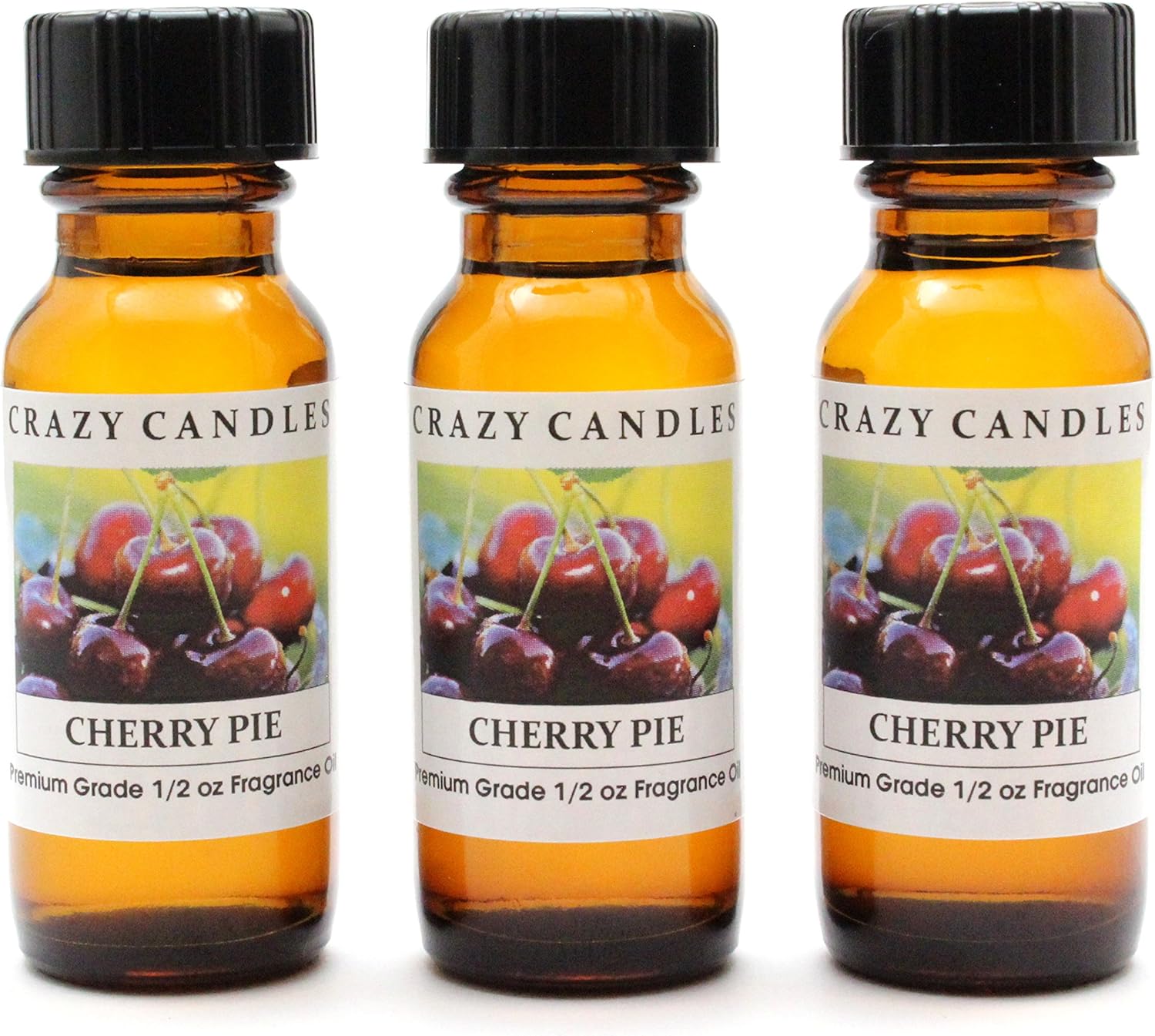 Crazy Candles Cherry Pie 3 Bottles 1/2 Fl Oz Each (15ml) Premium Grade Scented