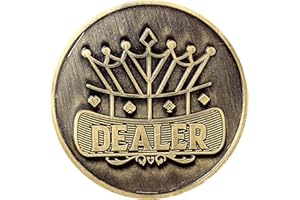 GUTSHOT Premium Dealer Button - Zinc Alloy Dealer Button for Poker Games with 2" Round, 0.2" Thick, Luxurious Vegas Style Casino Experience at Home