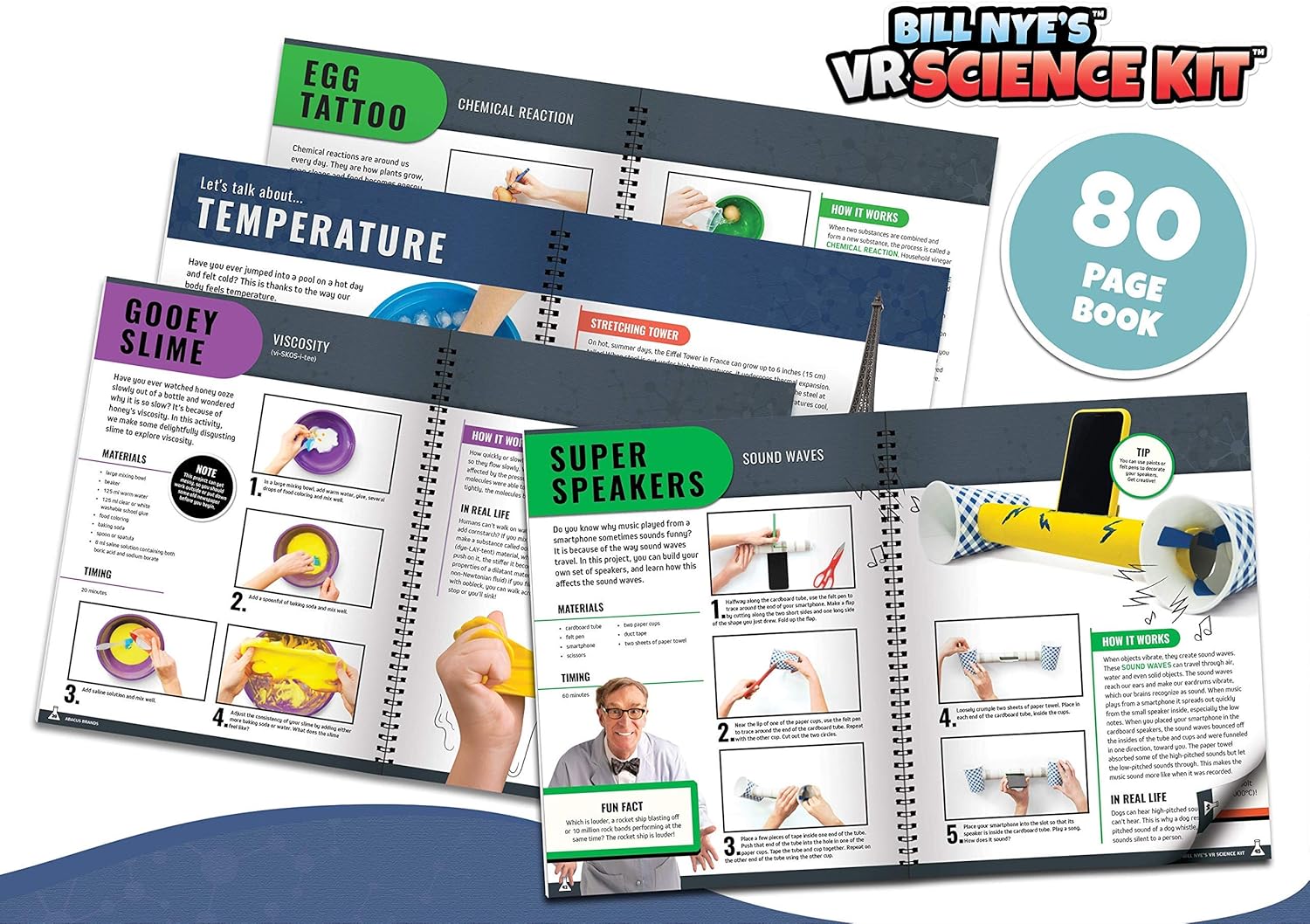 Abacus Brands Bill Nye's VR Science Kit Virtual Reality Kids Science Kit, Book and Interactive Learning Activity Set: Toys & Games