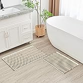 Douceur Boho Bath mat for Bathroom Floor Non Slip, Acrylic Blend Cute Bath Mats with Tassels, Quick Dry Bath mats Machine Washable, 16" x 24", Brown