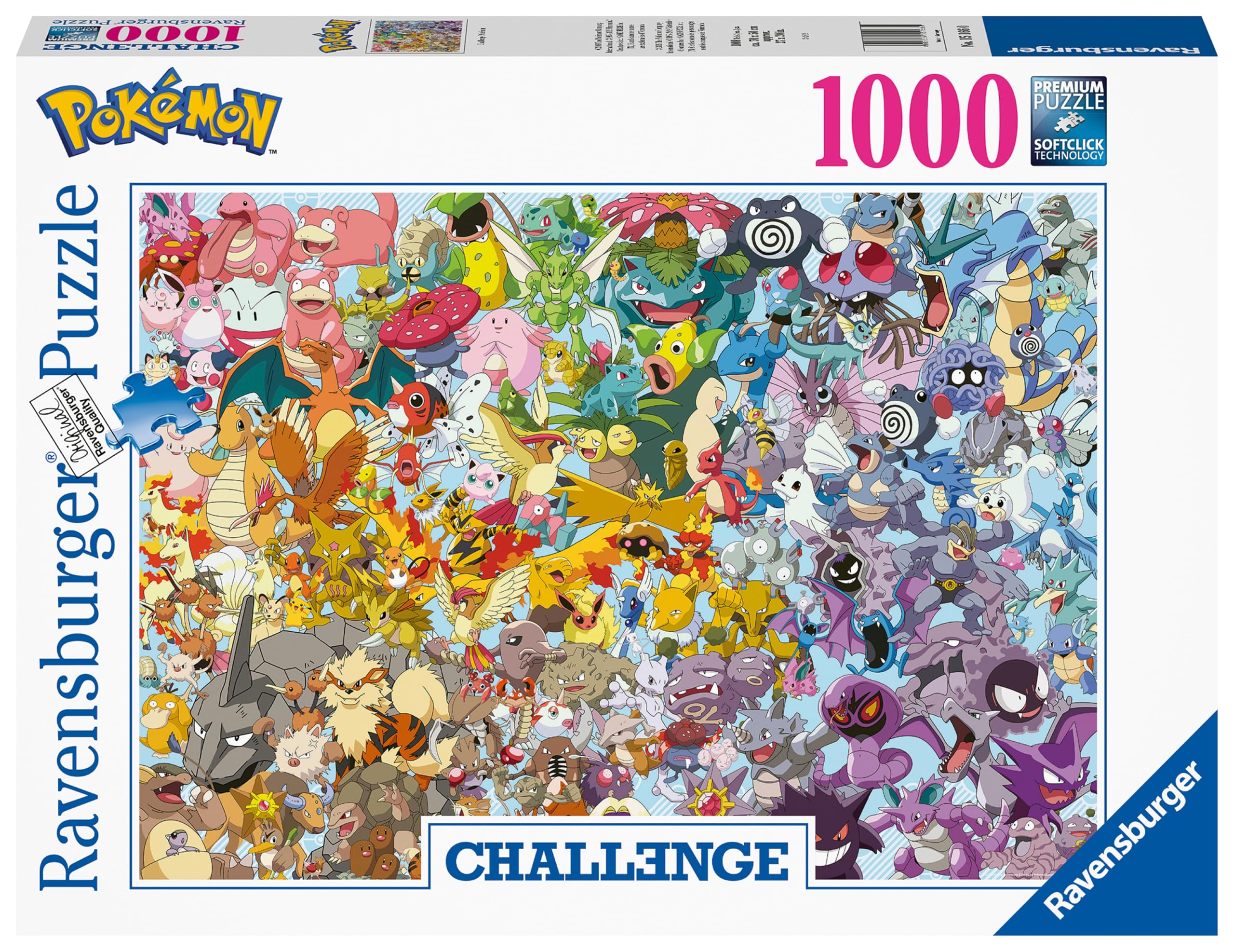Ravensburger Pokémon 1000 Piece Challenge Puzzle for Adults & Kids 12 Years and Up - Premium Pokémon Jigsaw - Collectible Puzzle Gift