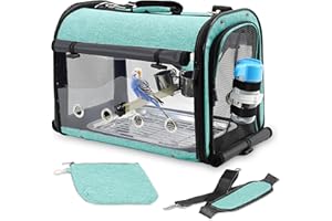 KNUTI Bird Carrier Bag Bird Travel Cage with Stand, Lightweight Backpack for Parrot, Portable Bird Travel Bag, Pet Transparent Breathable Travel Cage