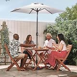 VonHaus Parasol 2M Garden Patio Umbrella with Tilt & Crank Grey view 8