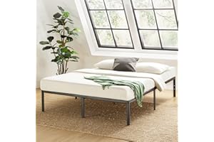 Best Price Mattress 14 Inch Metal Platform Beds w/ Heavy Duty Steel Slat Mattress Foundation (No Box Spring Needed), Queen, Black