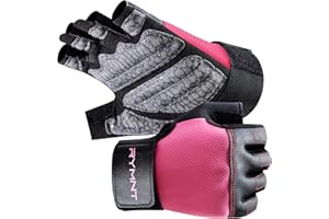 RYMNT Ventilated Workout Gloves for Women Men, Fingerless Weight Lifting Gloves with Full Palm Protection, Silicone Grip, Breathable Gym Gloves for Exercise, Training, Rowing, Cycling, Pull ups