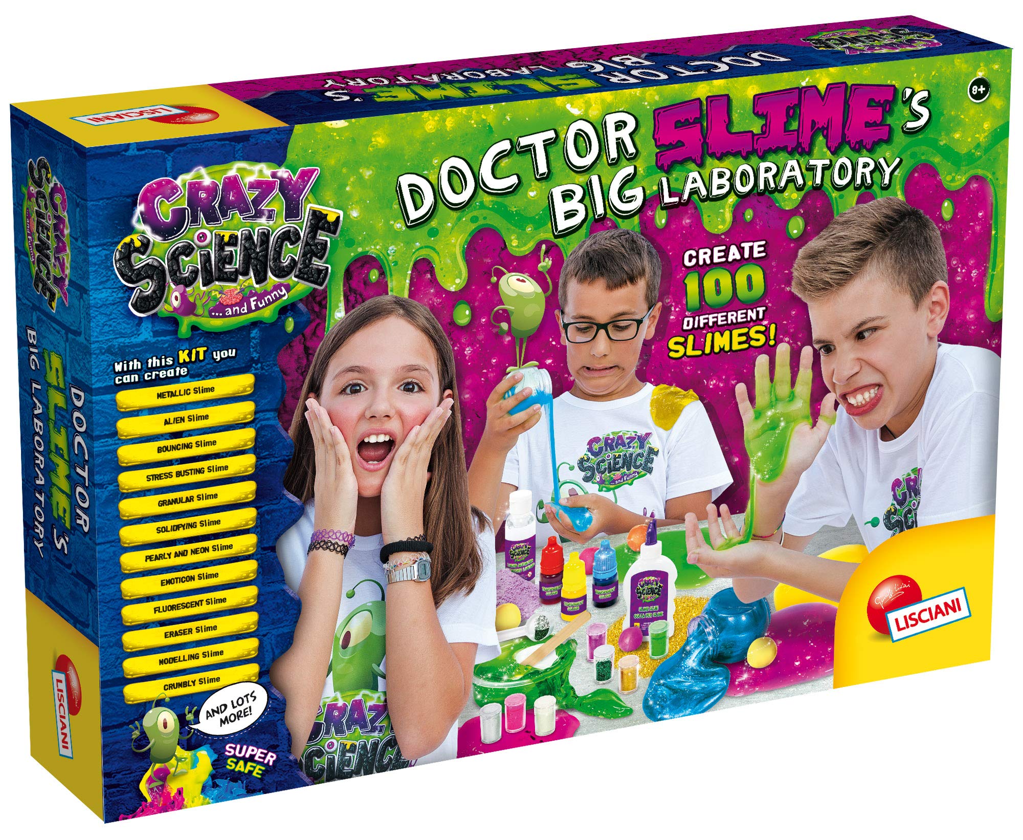 Lisciani Crazy Science Doctor Slime Laboratory , Do-It-Yourself Create 100 Kinds Of Slime, Easy And Safe Experiments, Manual Book Included -EN68685
