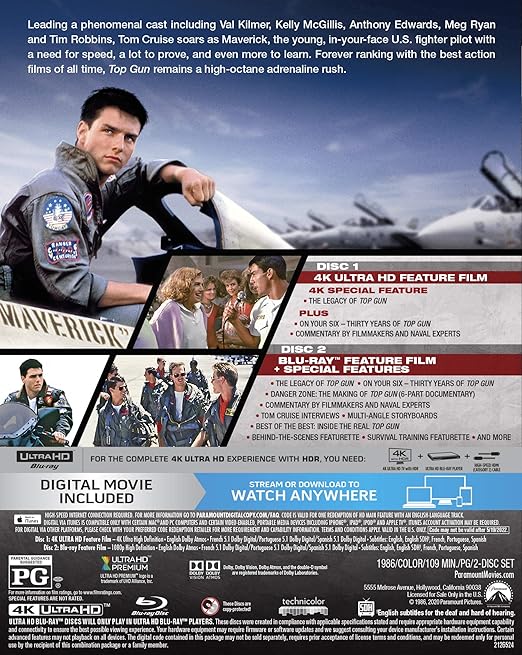 Top Gun 4k Uhd Blu Ray Digital Amazon Fr Dvd Blu Ray