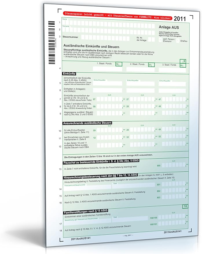 Anlage AUS 2011 [PDF Download] Amazon.de Software