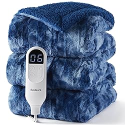 Bedsure Faux Fur Heated Blanket Twin Size, Fast