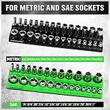 SWANLAKE GARDEN Magnetic Socket Organizer Set 3/8" SAE Metric Holder 56 Slots view 2