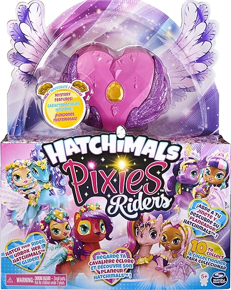 Amazon.com: Hatchimals Pixies Riders, Juego de Crystal Charlotte Pixie y Draggle Glider con función misteriosa: Toys \u0026 Games