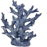 Etlemonde Coastal Beach Blue Coral Reef Statue Home Decor | Perfect for home, desk, bathroom, or shelf. Nautical resin sculpture, great gift for ocean lovers.