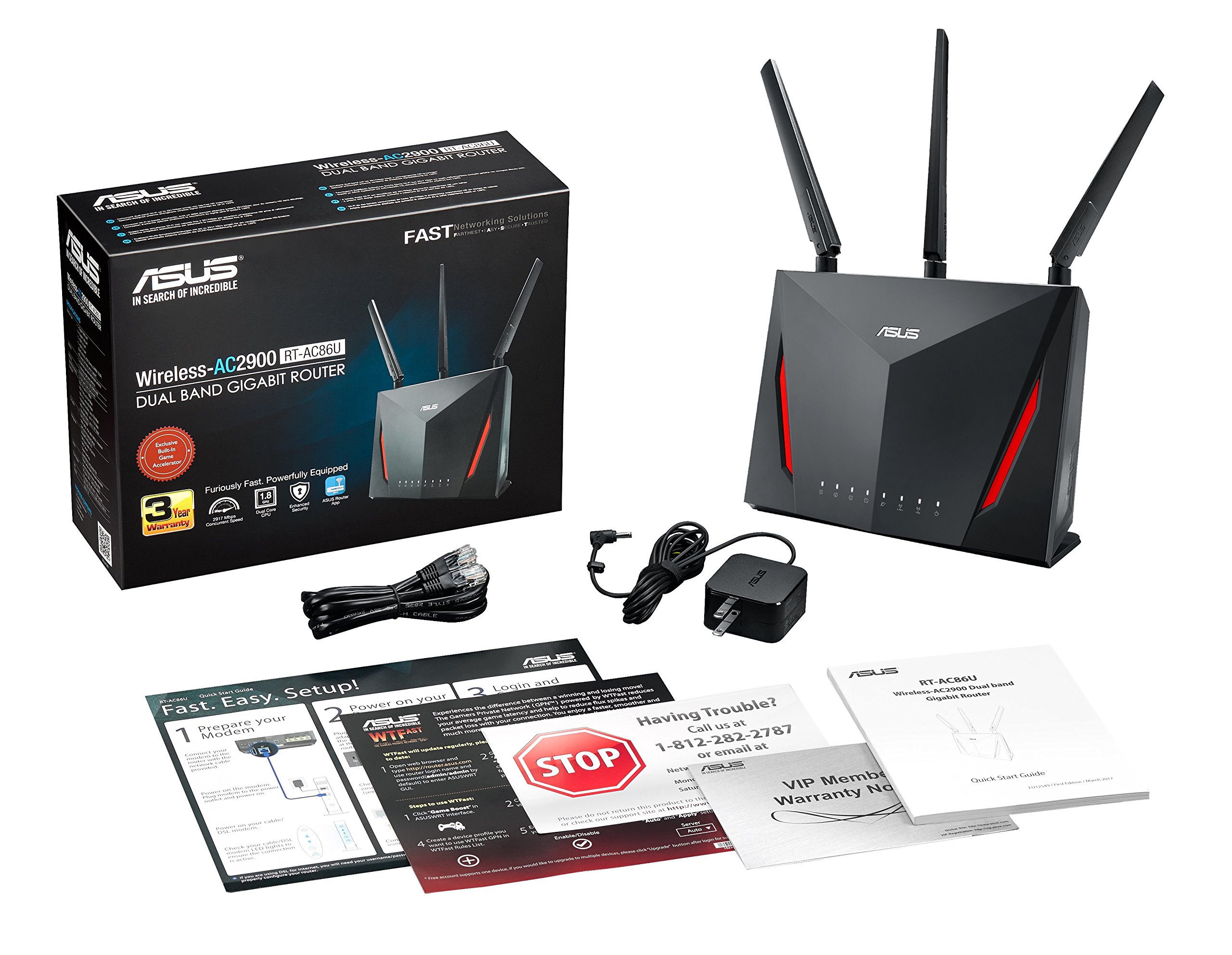 ASUS AC2900 WiFi Dualband Gigabit Wireless Router with 1.8GHz Dual