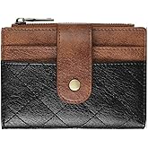 GAEKEAO Small Wallet for Women Leather RFID Blocking Card Holder Bifold Zipper Pocket Wallet with ID Window