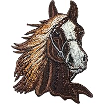 Amazon.com: Brown Horse Head Riding Farm Kids Children Baby Sew ...