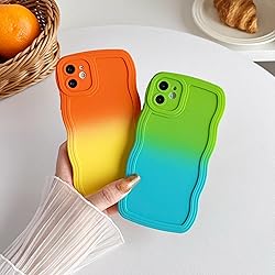Caseative for iPhone 11 Case,Solid Color Curly Wave