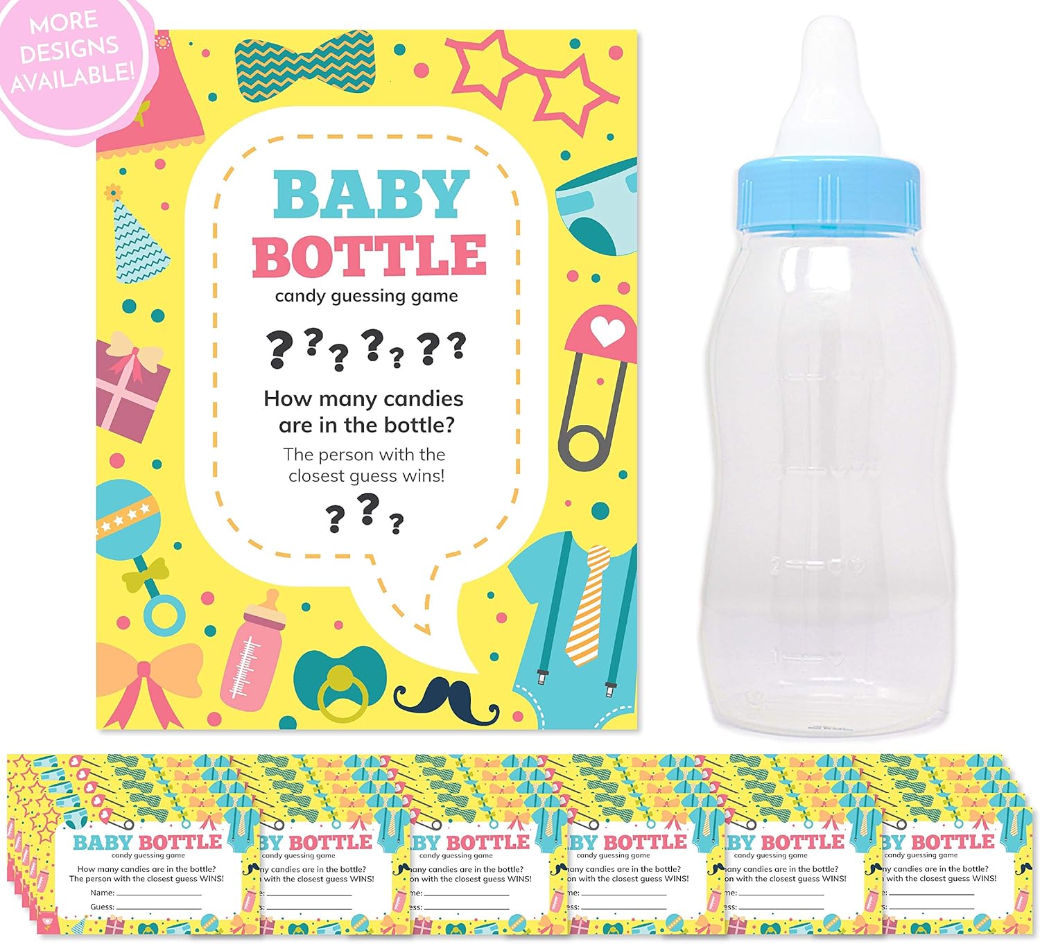 Amazon Com Guess The Candy Baby Shower Game Party Design Blue Bottle Kitchen Dining