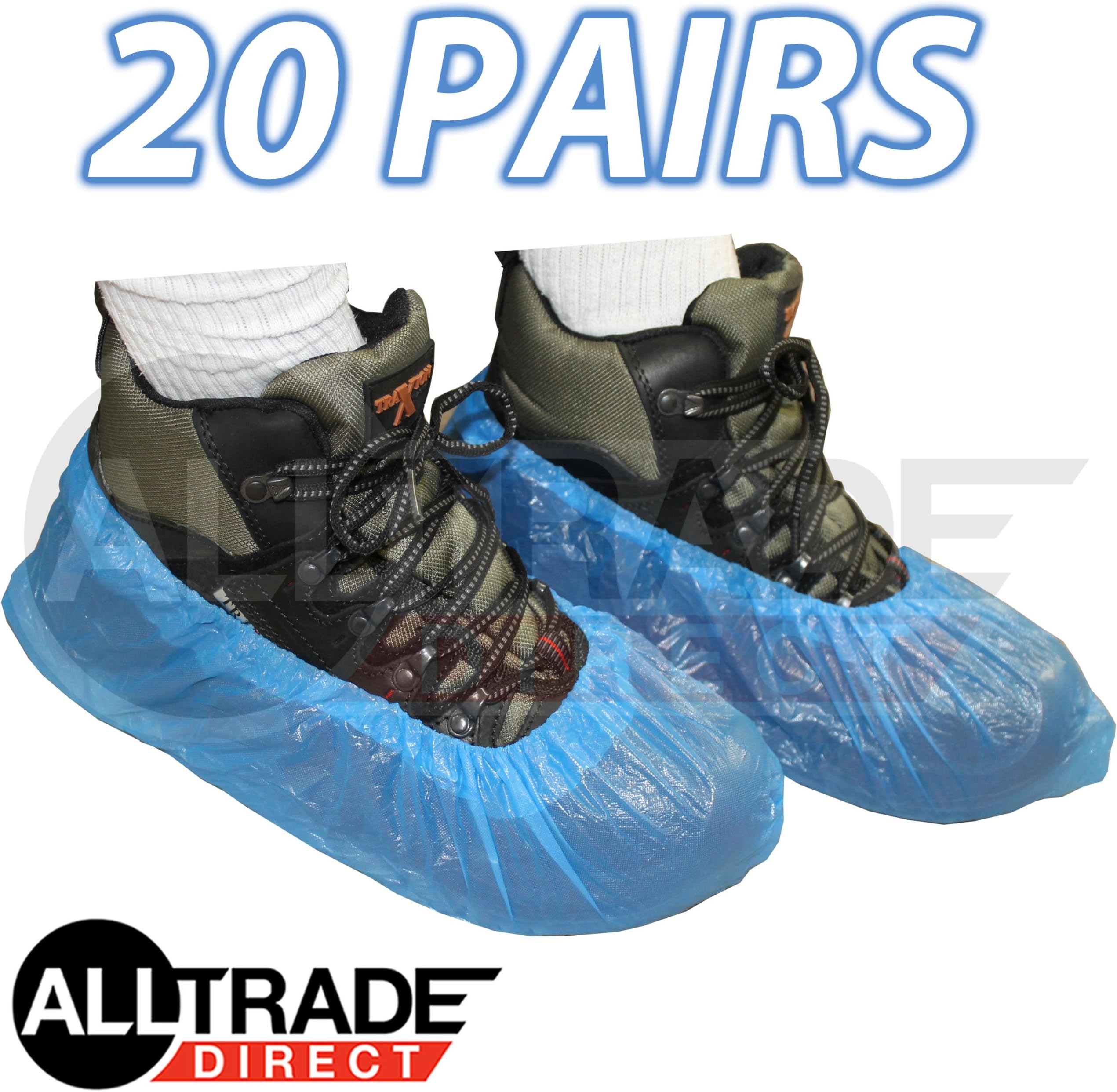 20 X DISPOSABLE OVERSHOE SHOE COVERS CARPET FLOOR PROTECTORS HYGIENE CLEANING